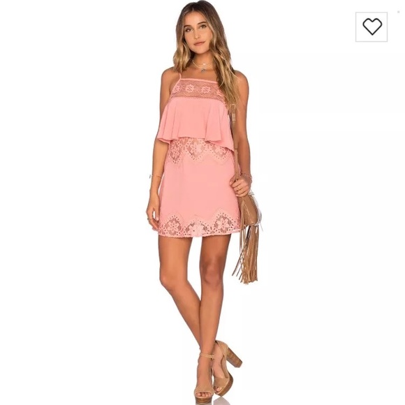 FOR LOVE & LEMONS x REVOLVE Lace Ruffle Tank Pink - Picture 4 of 5